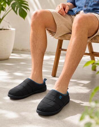 Чоловічі домашні капці VeraCosy з ефектом пам'яті (Memory Foam) з водовідштовхуючого нейлону, розмір 44/45 EU, колір Twilight