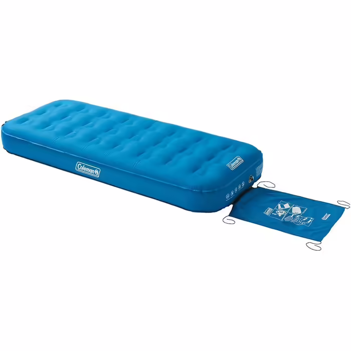 Coleman Air Bed Extra Durable Single/Double Bed, Camping Bed, Flocked Single/Double Air Bed, Inflatable Air Mattress, Stable and Durable Comfort Bed for Indoor and Outdoor Use Single