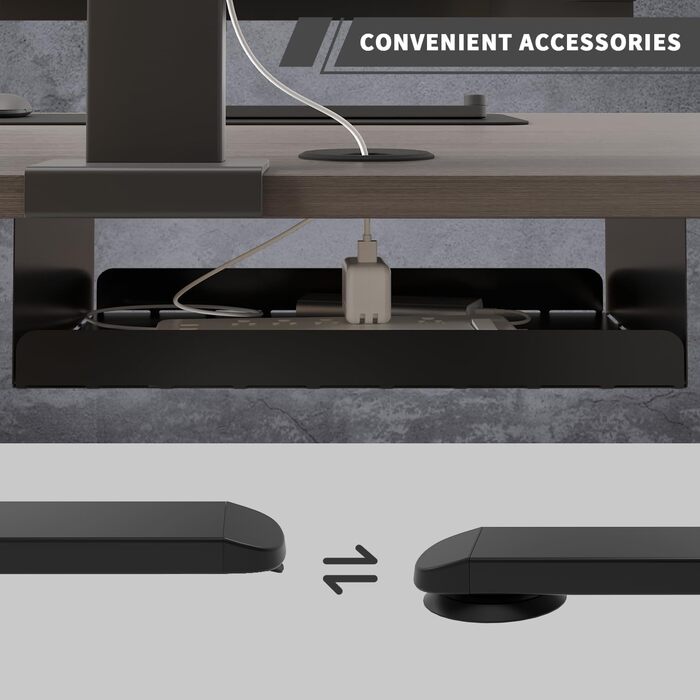 Електричний регульований стіл JUMMICO 160x80 см з USB, кабель-органайзером, ергономічний комп'ютерний офісний стіл, вінтажний коричневий