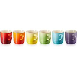 Le Creuset 6-Piece Cappuccino Cup Set, 200 ml each, Rainbow, 79114208359030
