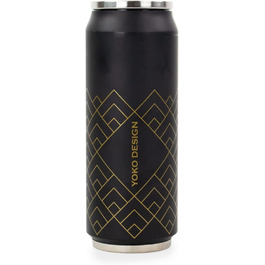 Термос Yoko Design Thermoskanne з нержавіючої сталі, двостінний, BPA-free, 280/500/700 мл, Art Deco, чорний