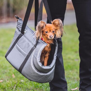 Сумка-переноска для собак та котів | Сумка-переноска на плече для тварин до 15 кг | Чорний колір, матеріал: штучна замша (вельвет), розмір L