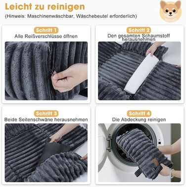 Mixjoy Dog Car Seat - Washable & Memory Foam - for Small to Medium Dogs - Rear & Front Seat - Grey