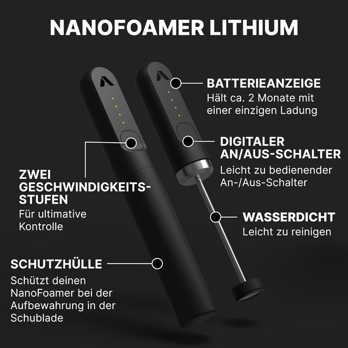 Мікропінний Молочний Пінник Subminimal NanoFoamer V2 | Для Капучино, Латте та Гарячого Шоколаду | Бездротовий