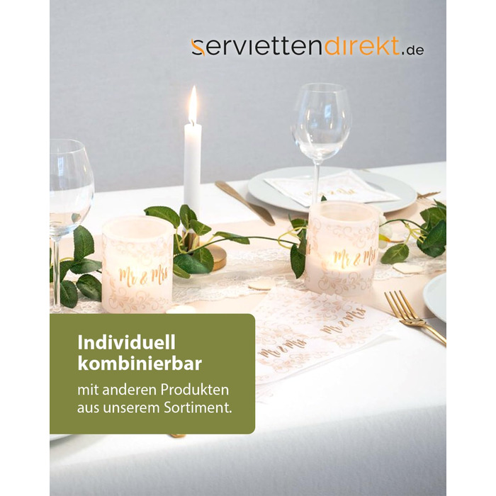 serviettendirekt.de EVERYTHING FOR THE LAID TABLE Airlaid Tablecloth Roll, 118 cm x 25 m 1 piece/roll Roll goods Tablecloth Table linen Meterware on a roll (White)