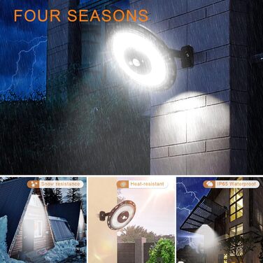 Solar Lamps for Indoor/Outdoor Use, 1200LM 108LED 5M Cable Solar Hanging Lights with Remote Control, Solar Hanging Lamp with Motion Sensor, 5 Modes, IP65 Solar Lights for Carport, Pavilion, Chicken Coop, Camping