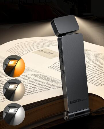 LED кріпильна лампа для читання Tyreses, акумуляторна, USB, 3 кольори, регулювання яскравості, для книг, дітей, зеленого/сірого кольору