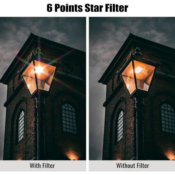 Набір зіркових фільтрів Walking Way 67mm (3 шт.) для камери: 4, 6, 8 променів + чохол