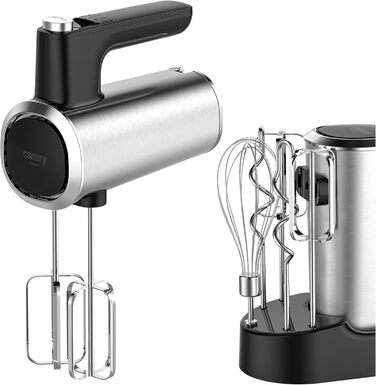 Міксер ручний CAMRY 900W з аксесуарами: 5 швидкостей, Turbo, 3 насадки (крюк, вінчик, вінчик)