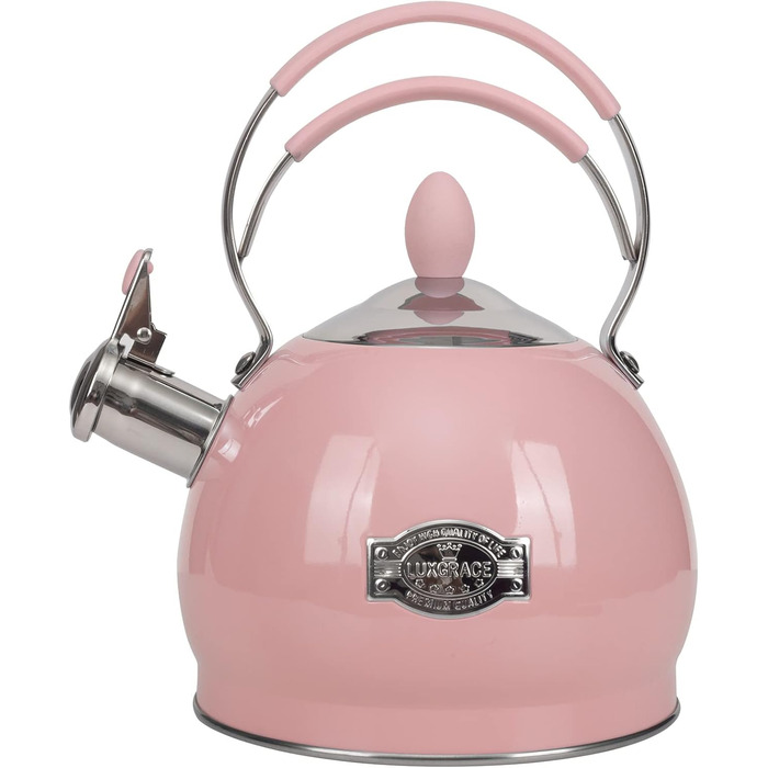 Ретро чайник-свисток 2.6L рожевий: чайник для води, чайник для чаю | Vintage Kettle