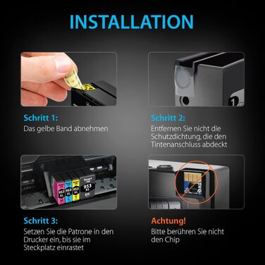 Комплект картриджів Smart Ink для HP 953XL (чорний, блакитний, пурпуровий, жовтий) з чипом для Officejet Pro 7720, 7730, 7740, 8210, 8218, 8710, 8715, 8718, 8720