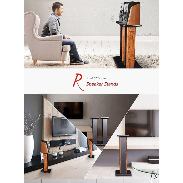 Підставка для акустики Suuiwau з деревною текстурою, універсальна, для домашнього кінотеатру, 60 см