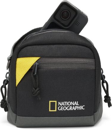 Сумка для камери National Geographic NG E1 2350: для компактних, екшн та 360 камер, з ремінком та петлею для пояса, чорна