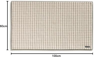 Möve Eden Cotton Bath Mat - Textured, 60x100cm - Nature/Black - Single