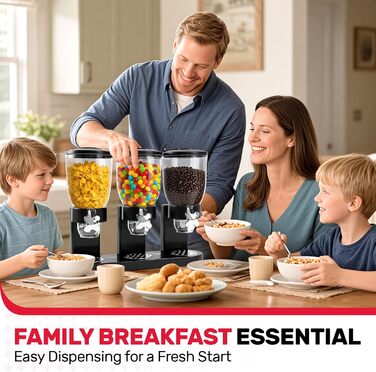 Набір контейнерів для зберігання круп та сухофруктів Sinceroduct (3 шт, 6л, чорний)