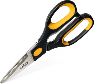 Кухонні ножиці Deiss PRO Heavy Duty з нержавіючої сталі - універсальні, для птиці, риби, м'яса, салатів та зелені