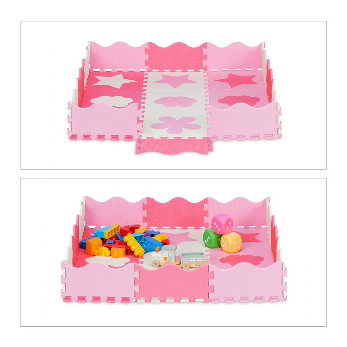 Relaxdays 34-piece puzzle playmat with border and designs
