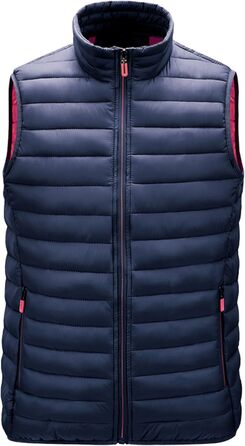 Чоловіча жилетка, утеплена, легка, тепла, для активного відпочинку, без рукавів, зимова, стегана, зі стійким коміром, слім-силует (5XL, Темно-синій)