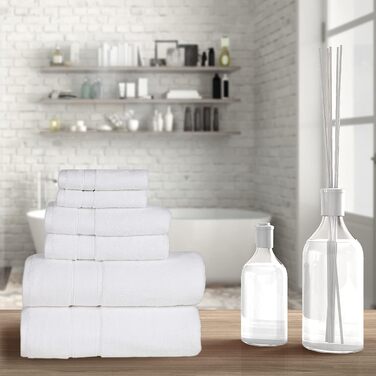 Набір розкішних турецьких рушників для ванної NOVA Luxury Linen, готельна якість, 6 предметів, колір Mirage Grey