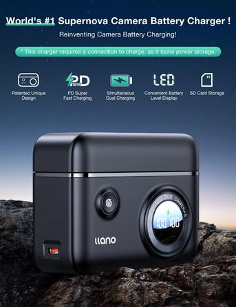 Зарядний пристрій EN-EL14 / EN-EL14a для Nikon (18W, 2 USB-C) з розумним дисплеєм, сумісний з Nikon D3200, D3500, D3100, D3300, D3400, D5600, D5100, D5200, D5300, D5500, DF, Coolpix P7000, P7100, P7700, P7800