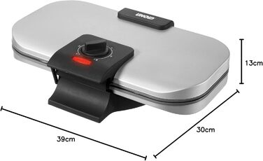 UNOLD 48241 Вафельниця серцеподібна, 1200 Вт, регулювання температури, антипригарне покриття, піддон для тіста, ізольовані ручки