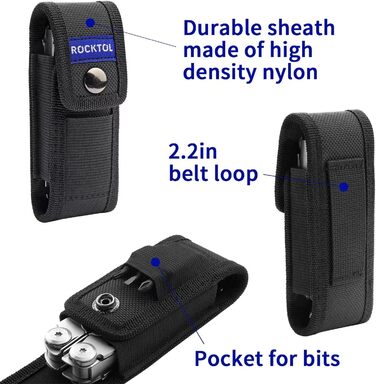 ROCKTOL 22-in-1 Multifunction Pliers - Camping Survival Tool with Fire Starter, Whistle, Glass Breaker & Safety Lock