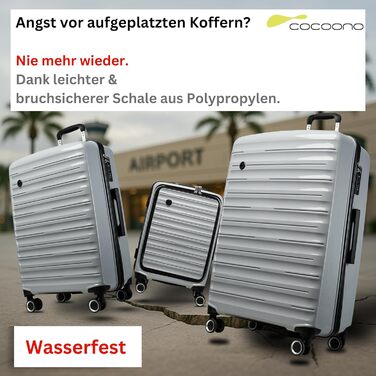 Великий валіза 100 літрів з TSA замком: валіза, ролер, валіза для подорожей, жорсткий корпус, сірий (SET)