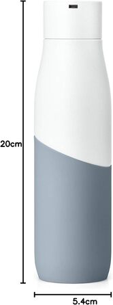 LARQ Movement PureVis 950ml – UV Self-Cleaning Stainless Steel Bottle with Silicone Sleeve | Lightweight, Shockproof, Keeps Water Cool | Fitness, Running & Outdoor Activities, (710 ml, White/Pebble)