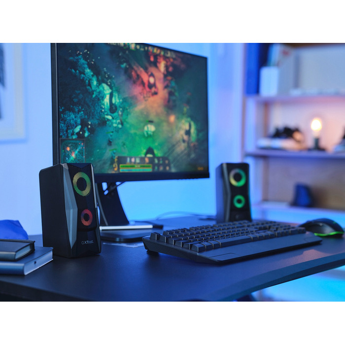 Комплект колонок 2.0 Trust GXT 606 Javv RGB, 6 Вт, чорний