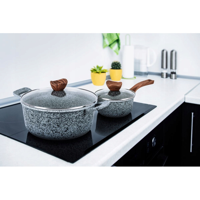 Набір алюмінієвих каструль та сковорідок Promis GRANITE, 10 предметів