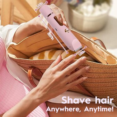 Триммер для жінок, електробритва з двома лезами, для тіла та бікіні, водонепроникний IPX7, рожевий