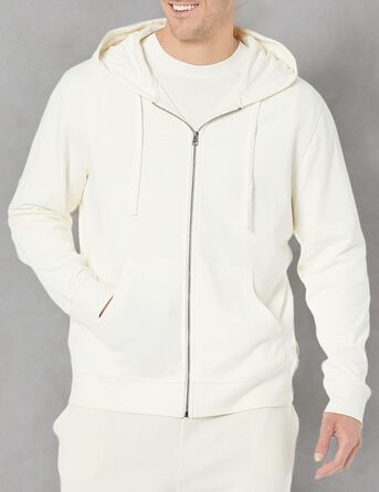 Чоловічий худі Amazon Essentias з французького трикотажу з блискавкою та зручним кроєм (L, кольору слонової кістки)
