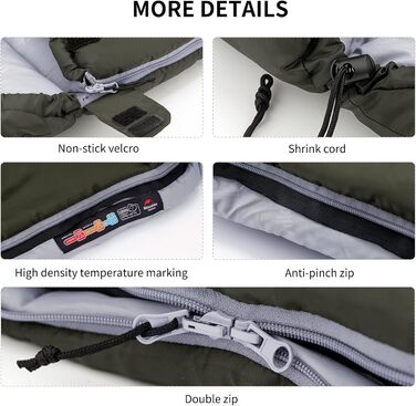 Naturehike Sleeping Bag with Hood - Camping Quilt Sleeping Bag - Lightweight & Comfortable - Ideal for Outdoor Adventures & Travel - Marine Blue/Green (7~11°C)