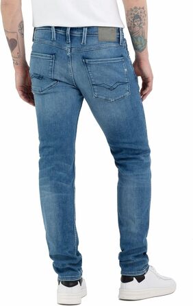 Джинси чоловічі Replay Anbass Slim-Fit з еластичним комфортом 33W/32L, середній синій колір 009