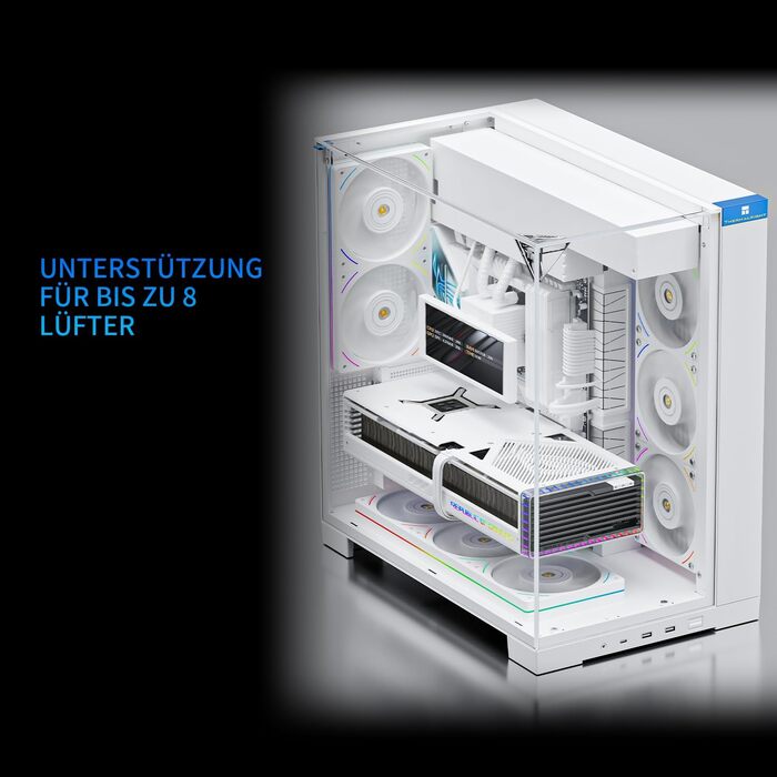 Ігровий корпус Thermalright TR A70 WHITE ATX з LCD-дисплеєм 9.16'', панорамною підсвіткою та підтримкою 8 вентиляторів