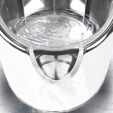 Електричний чайник Duronic EK30 BK: 3000 Вт, регулювання температури, 1.5 л, антикальк-фільтр, Warmhaltefunktion, чорний/білий