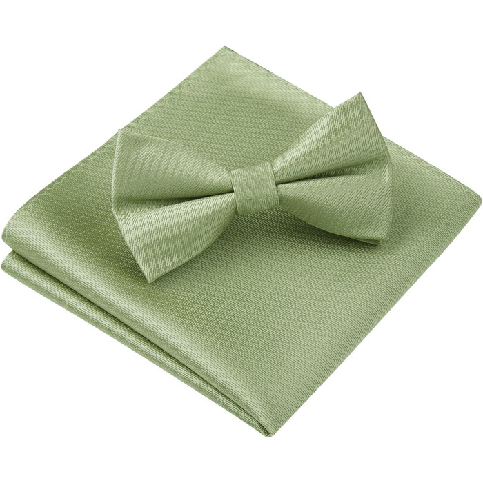 Енлізіон краватка-метелик для чоловіків з кишеньковим хустинкою - Комплект краватки-метелика та хустинки для весілля, костюма, з подарунковою коробкою (світло-зелений)