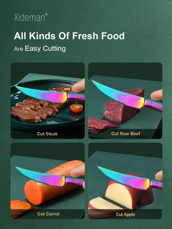 Набір столових приборів 24 предмети для 6 осіб, нержавіюча сталь 18/10, титанове покриття, кольоровий, з зазубреним ножем, для посудомийної машини