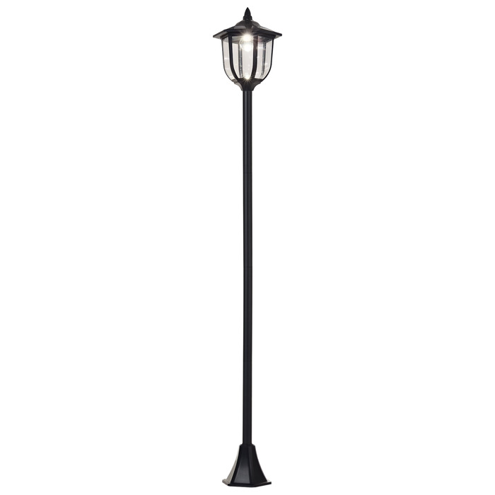 Сонячний ліхтар Outsunny з LED-підсвічуванням, пластиковий ліхтар, зовнішнє освітлення для внутрішнього та зовнішнього використання, висотою 177 см, садовий ліхтар, 30/60 люмен, для декору саду, балкону, чорного кольору.