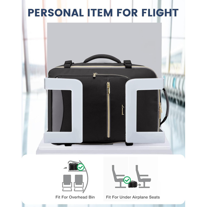 LOVEVOOK Рюкзак для ручної поклажі, 40L, для подорожей, ділових поїздок, вихідних, для ноутбука 17