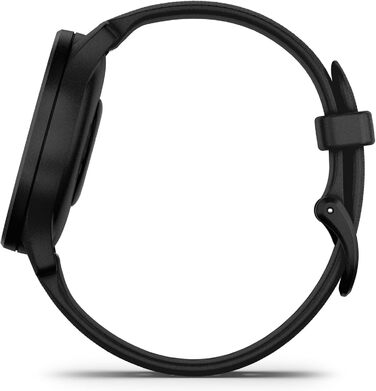 Гармін Vívomove Trend – гібридний смарт-годинник з аналоговими стрілками та сенсорним дисплеєм, фітнес- та здоров'я-функції, аналіз сну, Garmin Pay, сповіщення та до 5 днів роботи від акумулятора. Колір: чорний