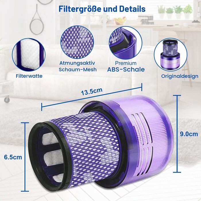 Набір фільтрів для пилососа Dyson V15 SV14 DV17 SV22 та V11 (3 шт), змінні HEPA-фільтри для акумуляторного пилососа