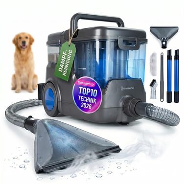 Пилосос миючий паровий Sommertal HYDRO 9000 MAX 1000 Вт, 28 кПа для килимів, м'яких меблів, авто та матраців