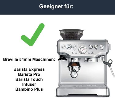 Портфільтр 54 мм з подвійним носиком для кавомашини Breville Barista Express, горіхове дерево, нержавіюча сталь, аксесуар для еспресо