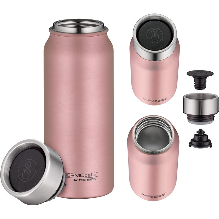 Термокружка THERMOcafé by THERMOS TC, рожеве золото, матова поверхня, 500 мл, нержавіюча сталь, з ізоляцією, для напоїв на винос, не протікає, зберігає тепло 9 годин, холод 18 годин, миється в посудомийній машині, без BPA