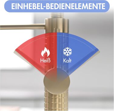 Сучасний кухонний змішувач AIMADI з висувною лійкою та 360° поворотом, чорний/рожеве золото, з двома виходами, для високого тиску