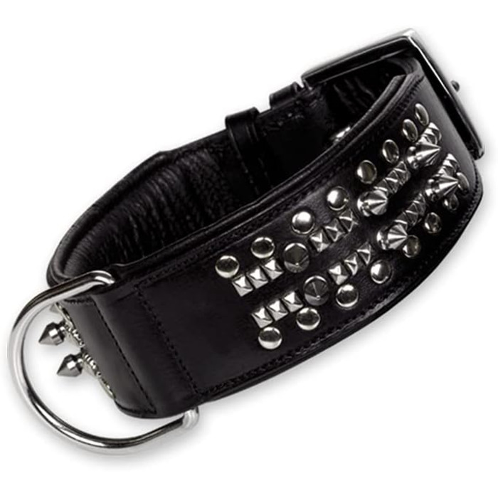 Нашийник для собак Nobby Leder, чорний, 45 см (регулюється 38-43 см), ширина 30 мм