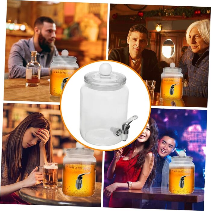 KICHOUSE 1 Piece Machine for Cold Drinks, Large Pouring Spout for Decanter, Wine Barrel, Shot Glass, Bottle, Stick Dispenser, Party Drink, Transparent Glass