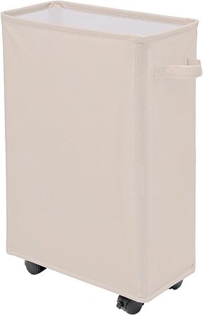 IHOMAGIC кошик для білизни 40 л з колесами, складаний, прямокутний, бежевий, для ванної та спальні