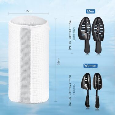 Teletrogy 2Pcs Shoe Laundry Bags, Shoe Washing Bag for Washing Machine with Adjustable Shoe Holder, Laundry Bag Shoes with Hidden Zipper, Reusable Laundry Net for Sneakers, White